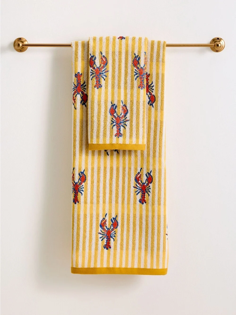 Lobster Icon Stripe Cotton Towel Collection from Anthropologie